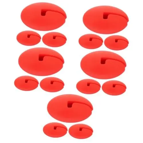 Produktbild: Cabilock 5 Sätze Halterung Clip Für Temperaturfühler Cliphalter Für Thermometer Sondenhalter Aus Silikon Cup-clip Aus Silikon Grillthermometer-clip Bratsondenclip Rot Kieselgel 3 Stück * 5