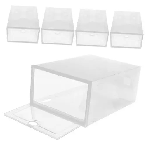 Produktbild: Cabilock Schuhaufbewahrungsbox-set Mit 5 Stück – Übersichtlich Stapelbar Und Organisiert – Perfekt Für Zuhause Wohnheim Und Schlafzimmer