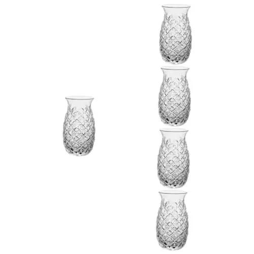 Produktbild: Cabilock 5 Stück Cocktailglas Frühstückstasse Glas Weinbecher Reliefmuster Becher Wasserglas Relief Wasserbecher Transparent Weinglas Transparent Glasbecher Trinkbecher Milchbecher