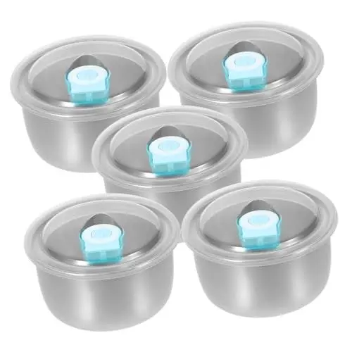 Produktbild: Cabilock 5 Stück Luftdichte Frischhaltedosen Mit Deckel Edelstahl Gefrierschrank-lebensmittelbox Auslaufsichere Snackbehälter Für Die Küche Outdoor-reisen