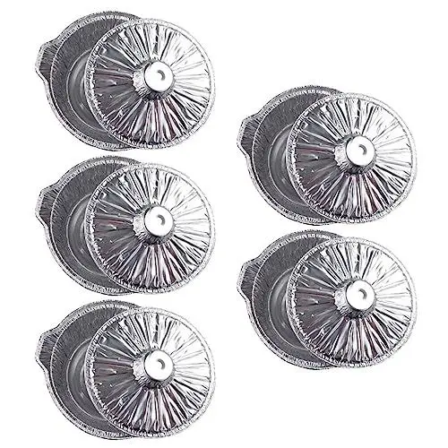 Produktbild: Cabilock 5 Stücke Grill Aluschalen Einweg Aluminium Backformen 3500ml Einwegschalen Grillschalen Rund Luftfritteuse Heißluftfritteuse Backpapier Airfryer Zubehör Antihaft Alu Tropfschalen