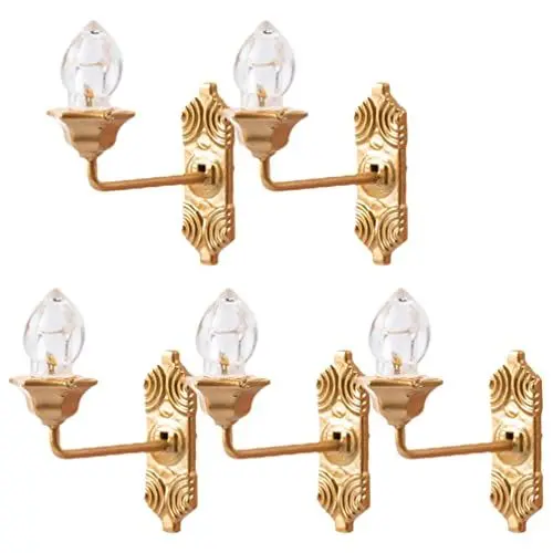 Produktbild: Cabilock 5 Stücke Puppenhaus Lampe Beleuchtung Mini LED Wandleuchte Modell Puppenhaus Wandlampe Lichter Miniatur Möbel für 1:87 Puppenhaus Mikro Landschaft Fee Garten Zubehör