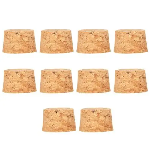 Produktbild: Cabilock 60Pcs Korken Zum Basteln Praktische Verjüngt Kork Stecker Wein Glas Korken Holz Wein Flasche Korken Ersatz Korken Glas Flasche Flasche Stopfen Dicht Abdeckung für Wein Bier Flaschen