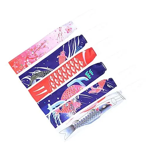 Produktbild: Cabilock 6Pcs Japanischen Karpfen Windsack Fisch Flagge Banner Koinobori Windsack Outdoor Hängen Dekorationen für Japanische Sushi Restaurant Izakaya Zimmer