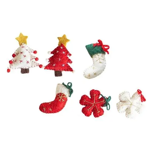 Produktbild: Cabilock Weihnachtsanhänger Aus Wollfilz Handgemachte Deko Für Den Weihnachtsbaum Zufällige Designs Festliche Dekoration Für Weihnachten Und Bastelprojekte