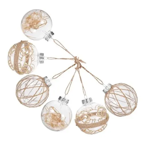 Produktbild: Cabilock 6er-Pack Weihnachtsbaum Einfache Farbe Bruchsichere Weihnachtsdekoration Weihnachtsbaumschmuck Hängende Dekoration Weihnachtsparty-Dekoration