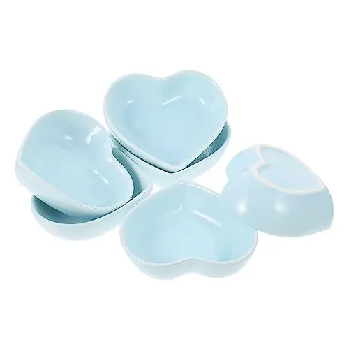Produktbild: Cabilock 6St herzförmige Platte Saucenteller aus Porzellan Nudelteller Sauce Tassen Wasabi-Snacks kochgeschirr snackschalen Saucenschüssel Dipschalen würzen Keramik Blue Wiederverwendbar