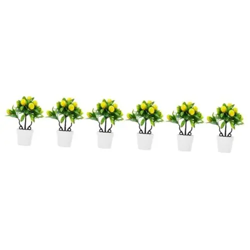 Produktbild: Cabilock 6 STK Faux-Zitronen-Topfpflanze künstlicher Formschnitt gefälschte Zitronenbaumdekore Künstliche Zitronenpflanze Künstliche Zitruspflanze Bonsai Baum künstliche Pflanzen Schaum