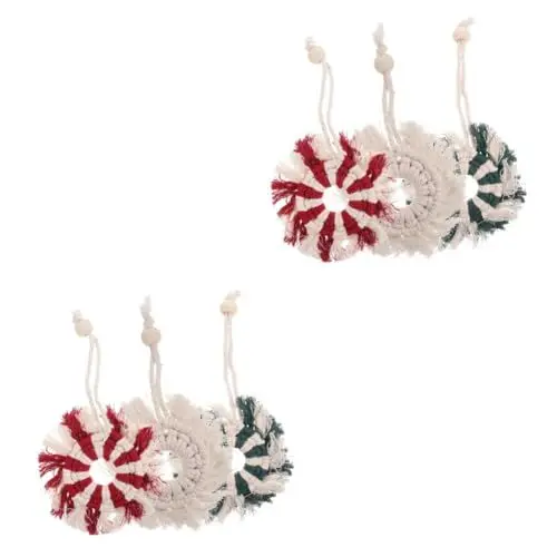 Produktbild: Cabilock 6 STK Ornament Boho-Wandbehang Christbaumschmuck Tapisserie kinderzimmer wanddeko Wohnkultur Makramee-Wandteppich Gobelin hängende Verzierung Spitze Anhänger schmücken