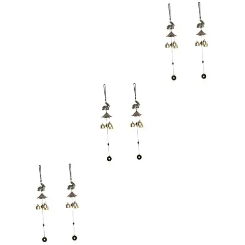 Produktbild: Cabilock 6 STK Ostern Windspiel Extra Große Windspiele Japanische Windspiele Gedenk-Windspiel Windspiele Im Freien Osterhasen-anhänger Glückliches Windspiel Legierung Glückskaninchen Metall