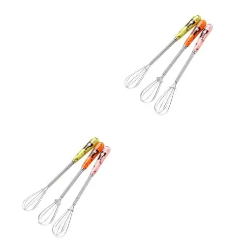 Produktbild: Cabilock 6 Stk Eierschläger aus Edelstahl Schneebesen Eiermixer Handbesen Eiermischer Handmixer Kaffeemixer küchenmaschiene kochgeschirr manueller Schneebesen Sahnemischer Wiederverwendbar