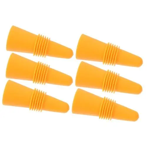 Produktbild: Cabilock 6 Stk Weinstopfen aus Silikon silikondildo wine bottle stopper Rotweinflaschenverschluss Schnapsflasche Wiederverwendbarer Weinsparverschluss Weinstopfen aus Edelstahl Yellow