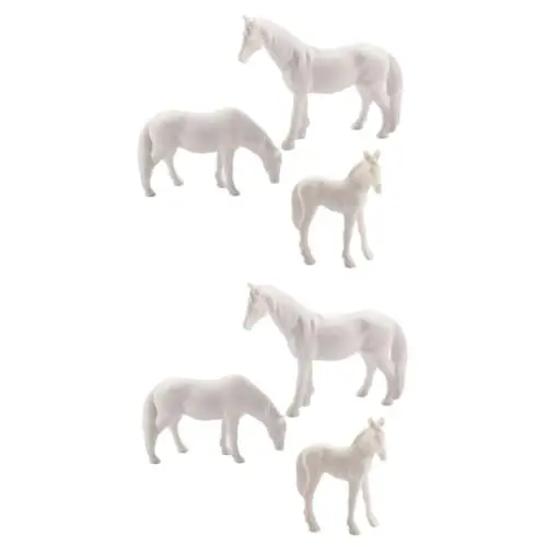 Produktbild: Cabilock 6 Stück Harz Pferde Ornament Pferdestatue Für Den Garten Winzige Pferdeverzierung Pferde Spielset Tierspielzeug Kinder Miniaturpferd Schmücken Simulationstiermodell