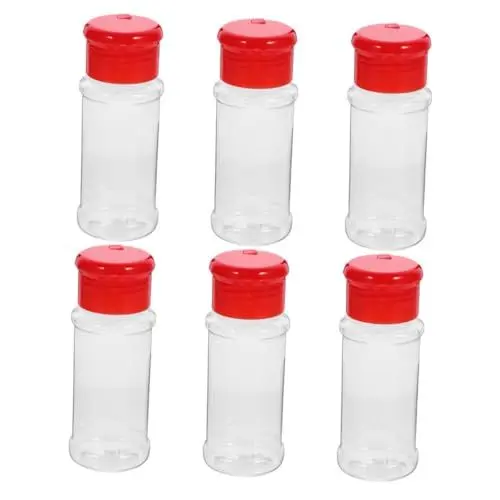 Produktbild: Cabilock 6er-pack Kompakte Salz- Und Pfefferspender Gewürzgläser Rote Abdeckung Küchen-würzflaschen-set