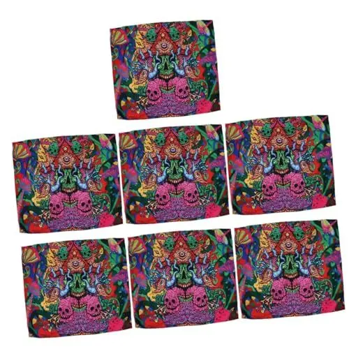 Produktbild: Cabilock 7St Tapisserie wandteppich elegant tapeziertisch Blumenverzierungen Vorhang Volants Gobelin Decke hängender Stoffteppich Skelett schmücken Wandverkleidung Polyester