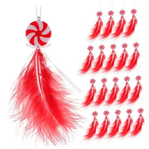 Produktbild: Cabilock 80 STK Candy Weihnachtsschmuck-Set Mit 20 Stück Gefälligkeiten Für Weihnachtsfeiern Dekorationen Für Weihnachtsfeiern Weihnachtsfeier-Ornamente Weihnachtsbedarf Acryl Rot