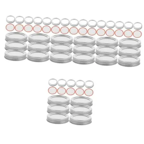 Produktbild: Cabilock 80 Sätze Einmachglasdeckel Aufbewahrungsdeckel Aus Metall Für Einmachgläser Aufbewahrungsdeckel Für Einmachgläser Abdeckungen Für Einmachgläser Einmachglas-metalldeckel Pvc Silver