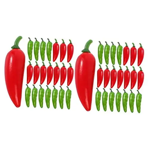 Produktbild: Cabilock 80 Stück Künstlicher Pfeffer Lebensmittelmodell Requisite Paprika Pfeffermodell Künstliche Requisite Pfefferspielzeug Künstliche Pflanzen Jalapeno Pfeffer Foto