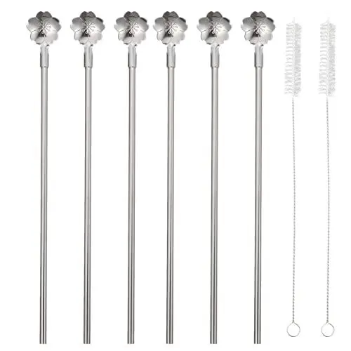 Produktbild: Cabilock 8 STK Strohlöffel Aus Edelstahl Rührer Für Getränke Partystrohhalme Aus Metall Saftstrohhalme Rührlöffel Aus Metall Zuckerl?ffel Becher Stroh Kind Bartheke Edelstahl 304 Mischen