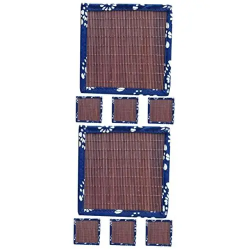 Produktbild: Cabilock 8 STK Untersetzer Aus Bambusmatte Tee-untersetzer Wasserbecher Pads Sushi-Matte Aus Untertassen Matten Becherhalter Untersetzer Tischset Stoff Saft Japanischer Stil