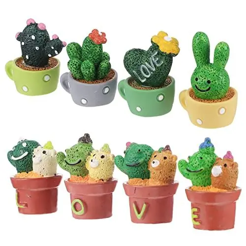 Produktbild: Cabilock 8st Saftige Schmuckstücke Scrapbooking-verschönerung Blumentopfverzierungen Pflanzenornamente Kühlschrank Liebe Blumentopf Desktop-dekor Mini-topfpflanze Perlmutt Harz Sammelalbum