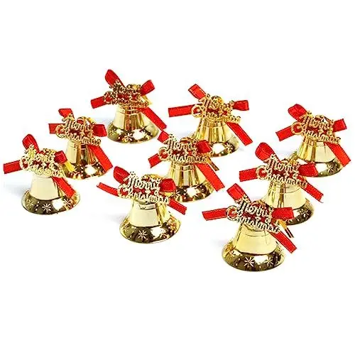 Produktbild: Cabilock 9st Christbaumschmuck Weihnachtsbaum Glocke Weihnachtsglocken-Ornament Weihnachtsbaum Hängen Glockendekorationen Mini-Glocke Weihnachtsglöckchen Schmücken Kleine Schleife