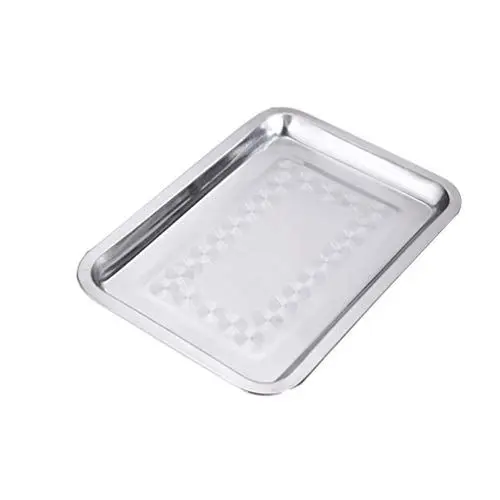 Produktbild: Cabilock Flaches Quadratisches Grilltablett Edelstahl-lebensmitteltablett Backform Plätzchenblech Leicht Zu Reinigen Serviertablett Nicht-Lebensmittel-tablett Zufälliger Stil