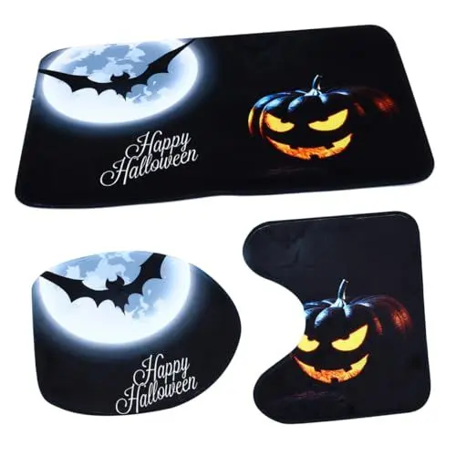 Produktbild: Cabilock Badezimmerteppich-Set 3-teilig Halloween-bade- Und Toilettenmatte Nicht-Set Bezauberndes Halloween-Design