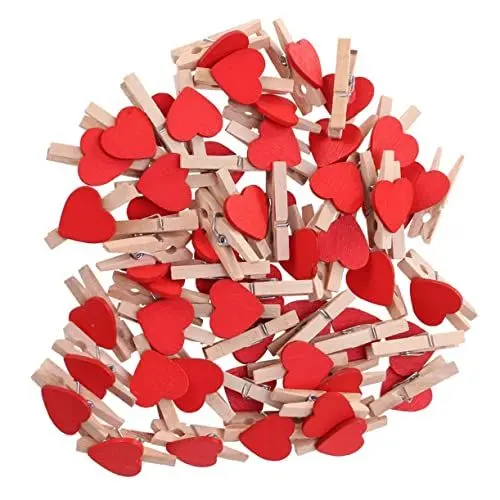 Produktbild: Cabilock Bastelsachen 50 Stück Dekoration Aus Holzclips Musiknotendekor Kartenclip Aus DIY Bastelclips Mini-Kleidung Aus Mini-holzpflöcke Mini-wäscheklammern Hölzern Holznagel Liebe Baby