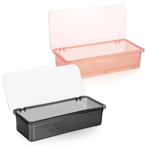Produktbild: Cabilock Besteckkasten Mit Deckel 2-Teiliger Küchenbesteckkasten Utensilienschublade Organizer Besteck Arbeitsplatte Aufbewahrungsbehälter Mit Deckel Für Küche Picknick Camping Grau