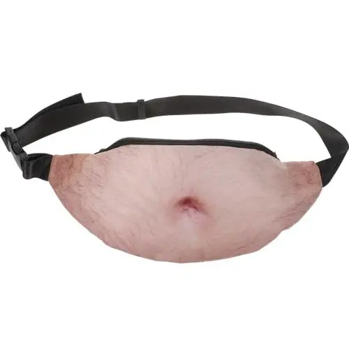 Produktbild: Cabilock Bierbauch Gürteltasche Hüfttasche 3D Papa Lustige Knebelgeschenke Tasche Weihnachten Neuheit Kreative Tasche Fleischfarben