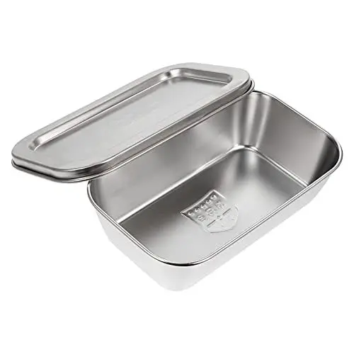 Produktbild: Cabilock Butterdose Edelstahl Butter Aufbewahrungsbox mit Deckel 320ml Butterschale Dessertteller Butter Kuchen Käse Behälter Serviergeschirr Restaurant Zuhause Küche Esstisch Kühlschrank