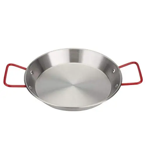 Produktbild: Cabilock Camping Bratpfanne Traditionelle Paellapfanne Gusseisen Pfanne Bratpfanne Mit Deckel Paellapfanne Edelstahl Spanien Pan Paellapfanne Mit Deckel Eierpfanne Mini Topf Aus Edelstahl