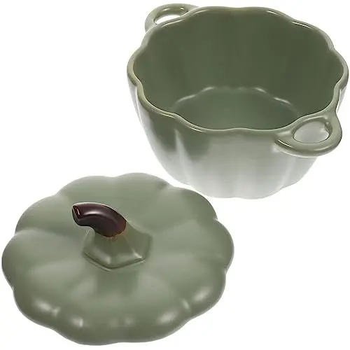Produktbild: Cabilock Ceramic Stew Pot mit Deckel Kürbis Suppenschüssel für Eier und Desserts Küchenaccessoire für Suppen für Erntedankfest und Halloween