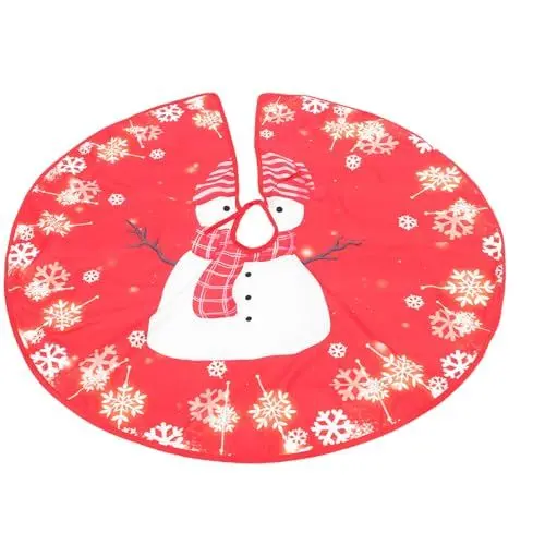 Produktbild: Cabilock Christbaumdecke 90cm Weihnachtsbaumdecke Baumrock Weihnachten Baumdecke Rund Weihnachtsbaum Decke Rock Christbaum Unterlage Tannenbaum Teppich Winter Deko Weihnachtsgeschenke Rot