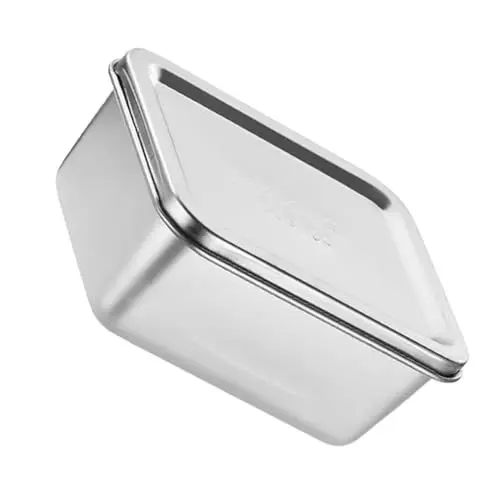 Produktbild: Cabilock Lebensmittelbehälter Aus Metall Mit Deckel Kühlschrank-organizer Und Aufbewahrung Aus Edelstahl Für Jungen Und Mädchen Snackbehälter