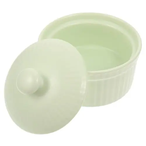 Produktbild: Cabilock Cupcake Pudding Förmchen mit Deckel Porzellan Backförmchen Muffin Muffinförmchen Backform Keramik Auflaufförmchen Pastetenform Saucenschalen Soufflé Schälchen für Creme Brulee Formen Schalen