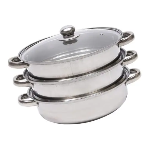 Produktbild: Cabilock Edelstahl Dampfgarer 3-tier 28cm Dampf Topf Mit Deckel Verdickter Dampfgartopf Für Gemüse Knödel Und Geflügel Spülmaschinenfest Für Gas Und Elektroherde
