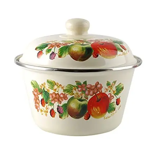 Produktbild: Cabilock Emaille Schüssel mit Deckel Retro Suppentopf Rührschüssel Teigschüssel Salatschüssel Suppenschale Obstschale Servierschale Geschirr für Küche Zuhause Restaurant Zufällige Farbe