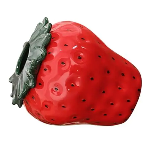 Produktbild: Cabilock Realistische Erdbeere Keramik Vase Blume Vermittlung Getrocknete Blume Decor