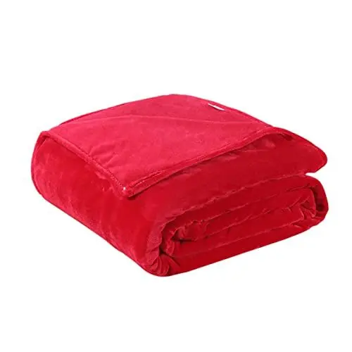 Produktbild: Cabilock Rote Flanell-fleecedecke Volle Größe Gemütlich Leicht Warm Perfekt Für Camping