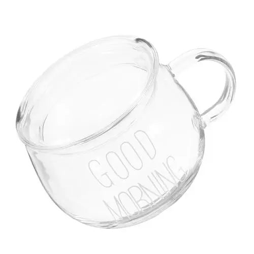 Produktbild: Cabilock Frühstücksbecher Mit Henkel Glastasse Kaffeetasse Für Zuhause Neuheiten Tasse Teetasse Glas Wassertasse