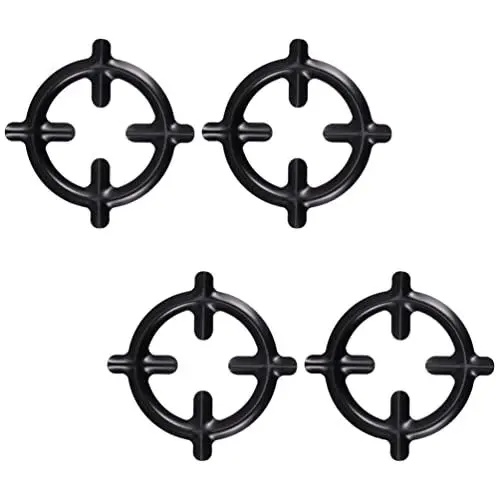 Produktbild: Cabilock Gaskocher Aufsatz Gaskocher Aufsatz 4 Pcs Gusseisen Wok Ring Nicht Herd Trivet Küche Wok Unterstützung Ring Kochfeld Pan Halter Stehen Gas Kochfeld Milch Topf Halter Gasherdhalter