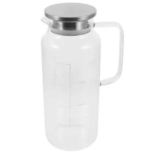 Produktbild: Cabilock Glaskrug Mit Deckel 1 8 L Getränkespender Auslaufsichere Saftbehälter Kaltgetränkekrug Für Kaltes Heißes Wasser Eistee Sangria Saft Milch