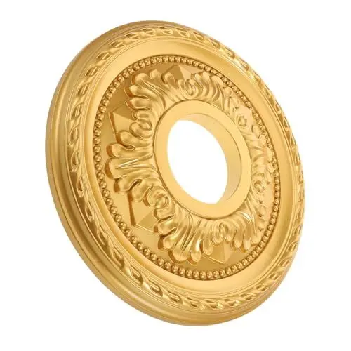Produktbild: Cabilock Goldenes Traditionelles Deckenmedaillon Pvc-Deckenmedaillon Ventilatormedaillon Kronleuchter Deckenmedaillon Für Zuhause Schlafzimmer Wohnzimmer