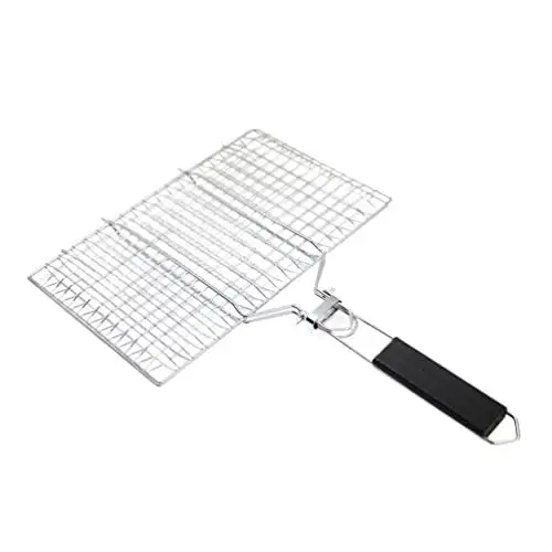 Produktbild: Cabilock Grillkorb Edelstahl Fischbräter Fischhalter Grillrost mit Griff Grillgitter Fischrost Antihaft Grillnetz Grillhalter Gemüsekorb für BBQ Picknick Camping Gemüse Garnelen Braten