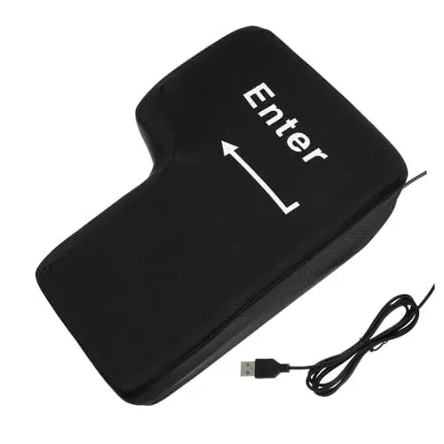 Produktbild: Cabilock Großes Enter-Taste Kissen Mit USB Multifunktionales Büro Stressabbau Kissen Für Nickerchen Und Entspannung Am Schreibtisch Schwarz