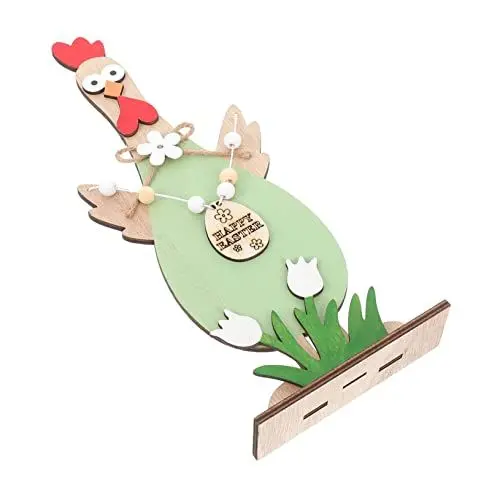 Produktbild: Cabilock Hahn-Ornament Osterholzhahn Schreibtischspielzeug Osterfiguren Spielset aus Holz esstisch Hühnerstatue dekoratives Hühnerhandwerk abnehmbar Kunsthandwerk Hase schmücken das Schild