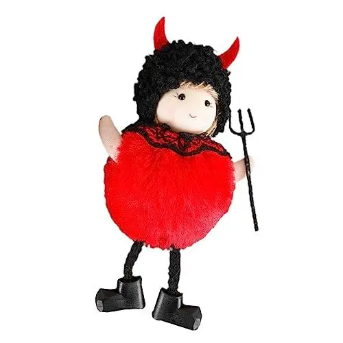 Produktbild: Cabilock Halloween-Dekoration Heimdekorationen Halloween-Puppen Plüschtier Mini- Hexendekor Halloween anhänger Halloween Puppen Spielzeug hängende Verzierungen Puppenschmuck Stoff rot