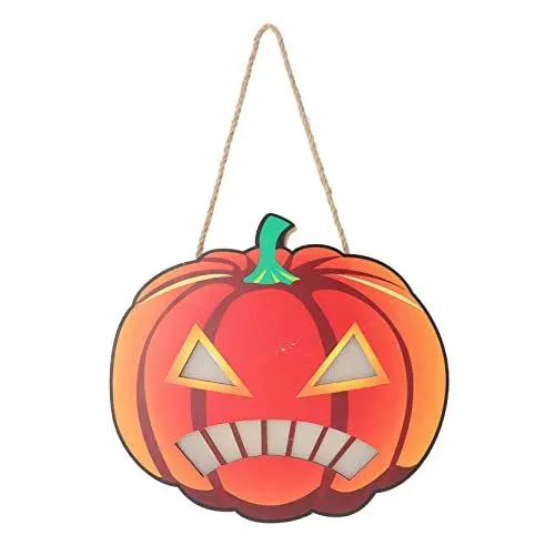 Produktbild: Cabilock Halloween-Licht-Anhänger Kranzaufhänger für die Haustür Halloween-Türschild zum Aufhängen Halloween wanddeko Halloween Beleuchtung kleiderständer Halloween-LED-Lampenanhänger